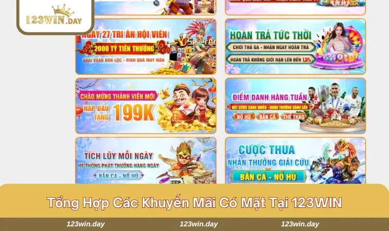 Nhà cái triển khai  khuyến mãi 123WIN với giá trị cực kỳ hấp dẫn