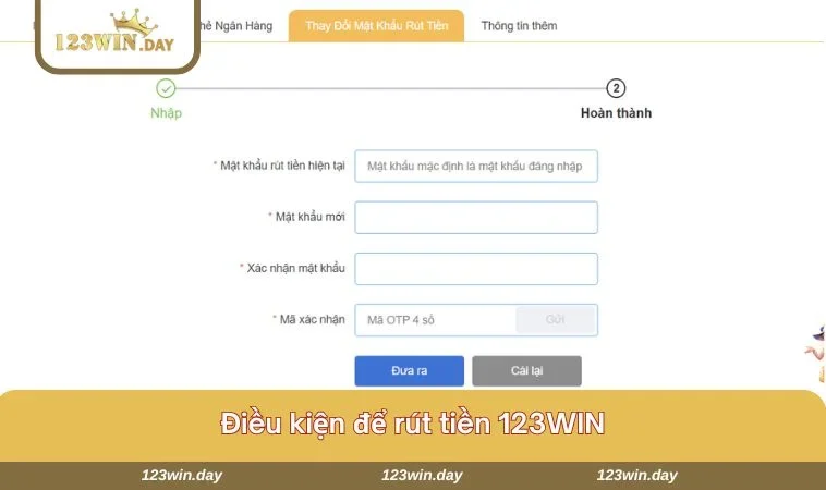 Người chơi cần đáp ứng đủ số vòng cược để rút tiền