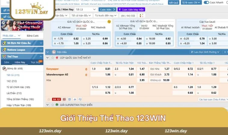 Sảnh game thể thao 123WIN có hơn 500000 lượt truy cập mỗi tháng